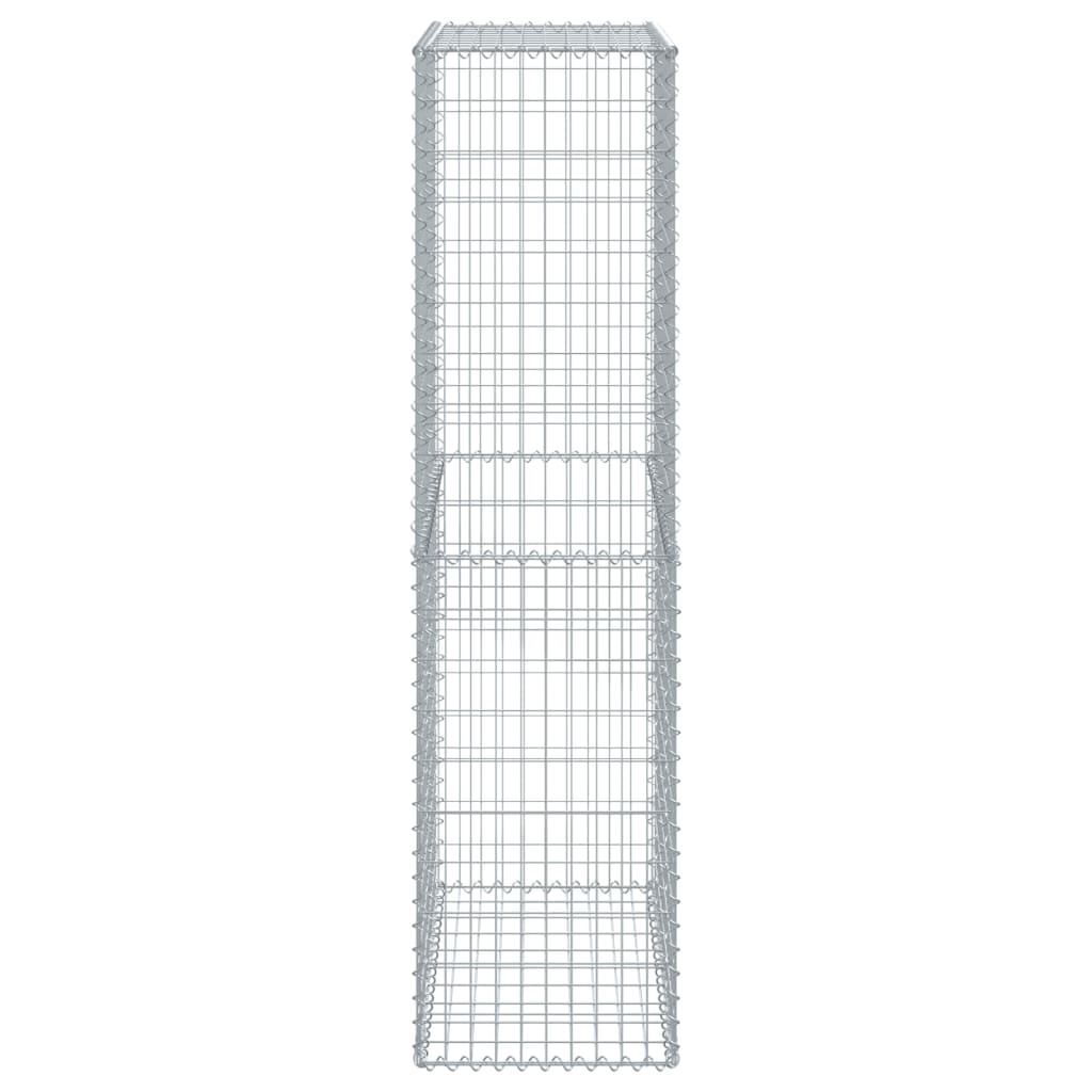 Gabion basket with lid 100x50x200 cm galvanized iron