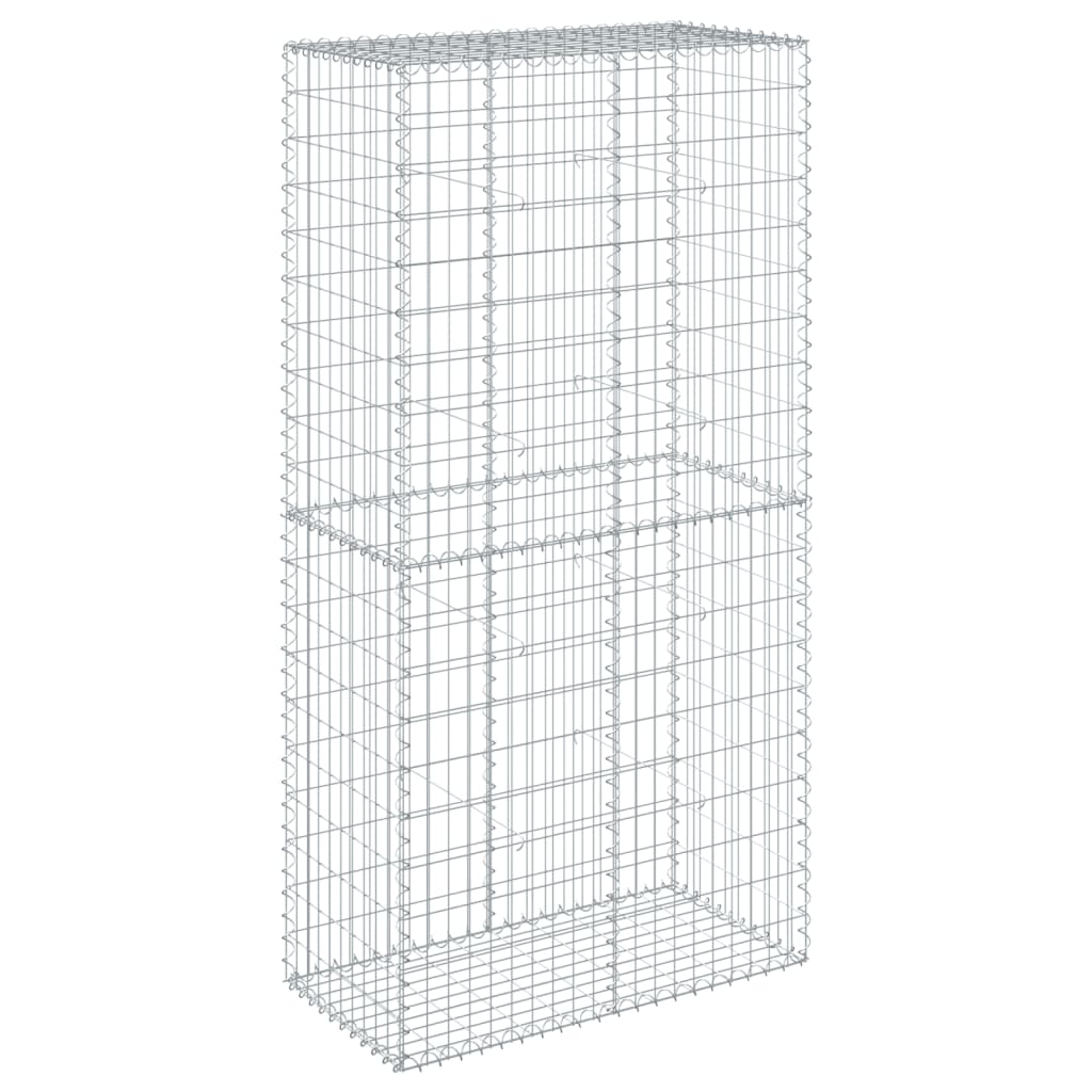 Gabion basket with lid 100x50x200 cm galvanized iron