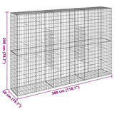 Panier gabion avec couvercle 300x50x200 cm fer galvanisé