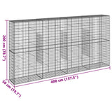 Panier gabion avec couvercle 400x50x200 cm fer galvanisé