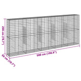 Panier gabion avec couvercle 500x50x200 cm fer galvanisé