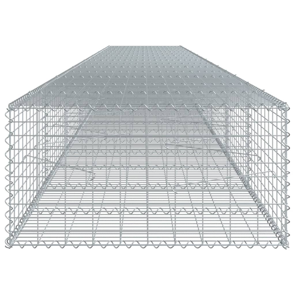 Panier gabion avec couvercle 800x100x50 cm fer galvanisé