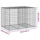 Panier gabion avec couvercle 150x100x100 cm fer galvanisé