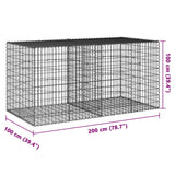 Panier gabion avec couvercle 200x100x100 cm fer galvanisé