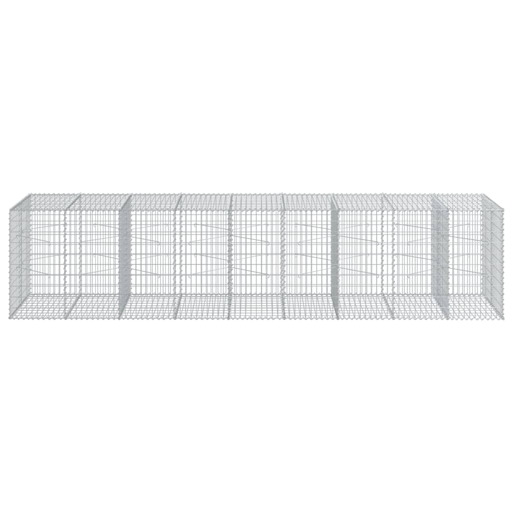 Panier gabion avec couvercle 450x100x100 cm fer galvanisé