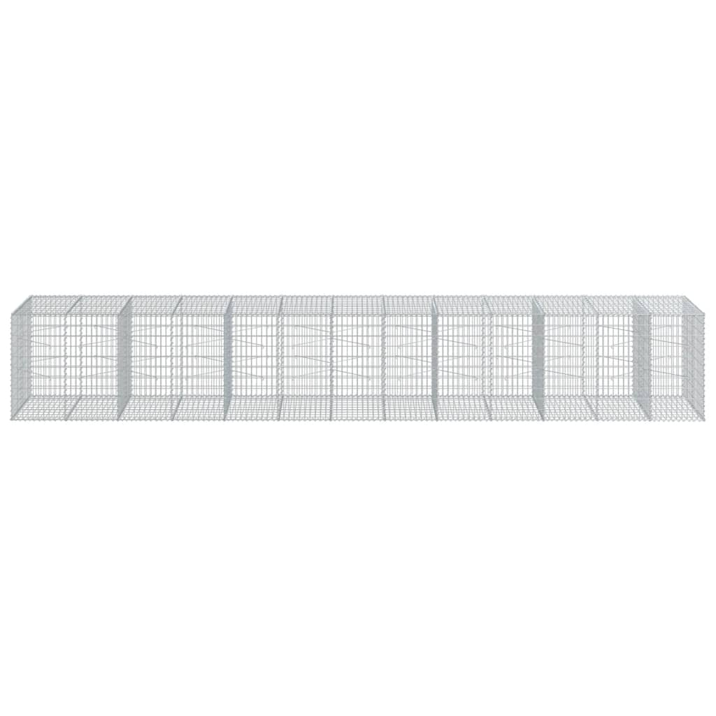 Panier gabion avec couvercle 650x100x100 cm fer galvanisé