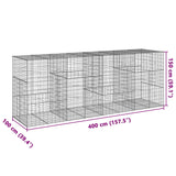 Panier gabion avec couvercle 400x100x150 cm fer galvanisé