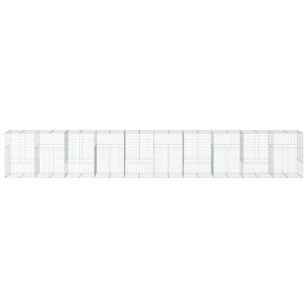 Panier gabion avec couvercle 1000x100x150 cm fer galvanisé