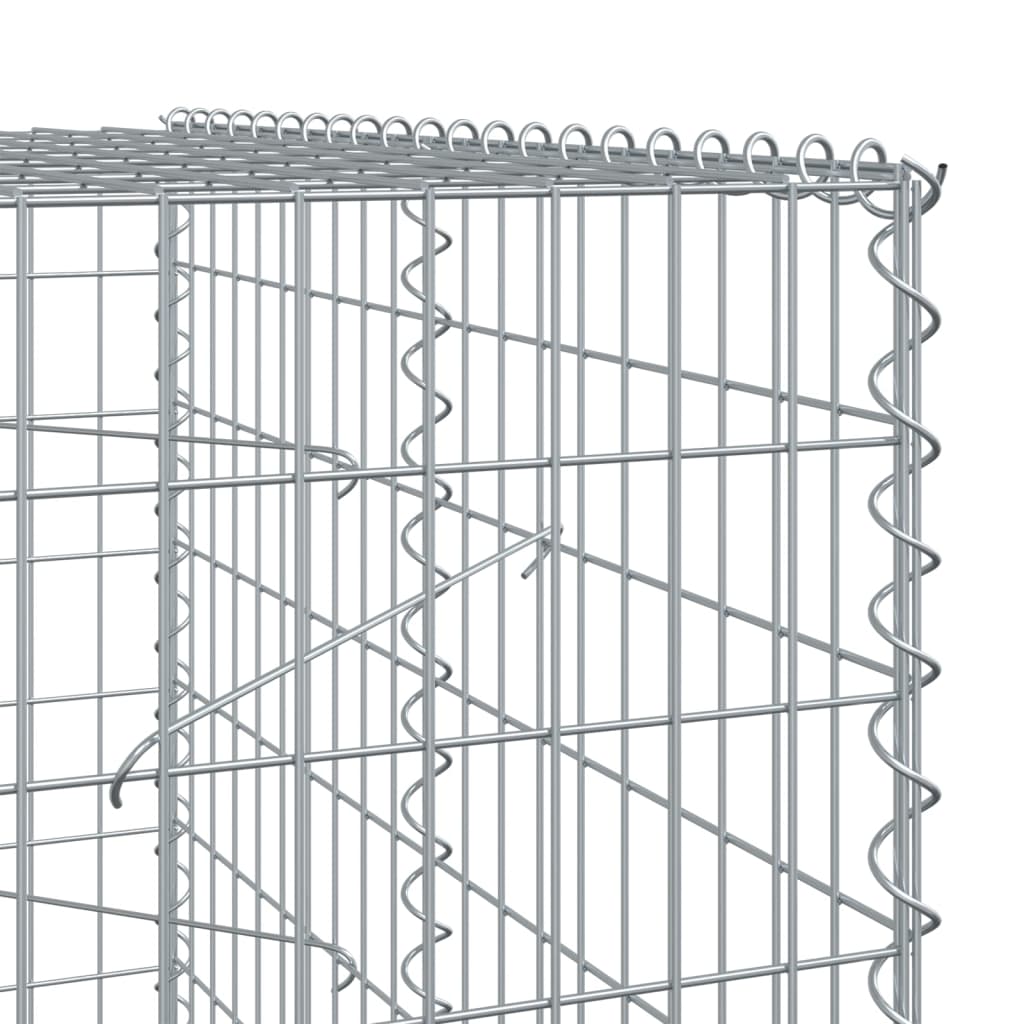 Panier gabion avec couvercle 100x100x200 cm fer galvanisé