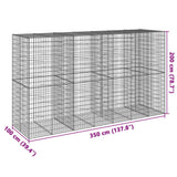 Panier gabion avec couvercle 350x100x200 cm fer galvanisé