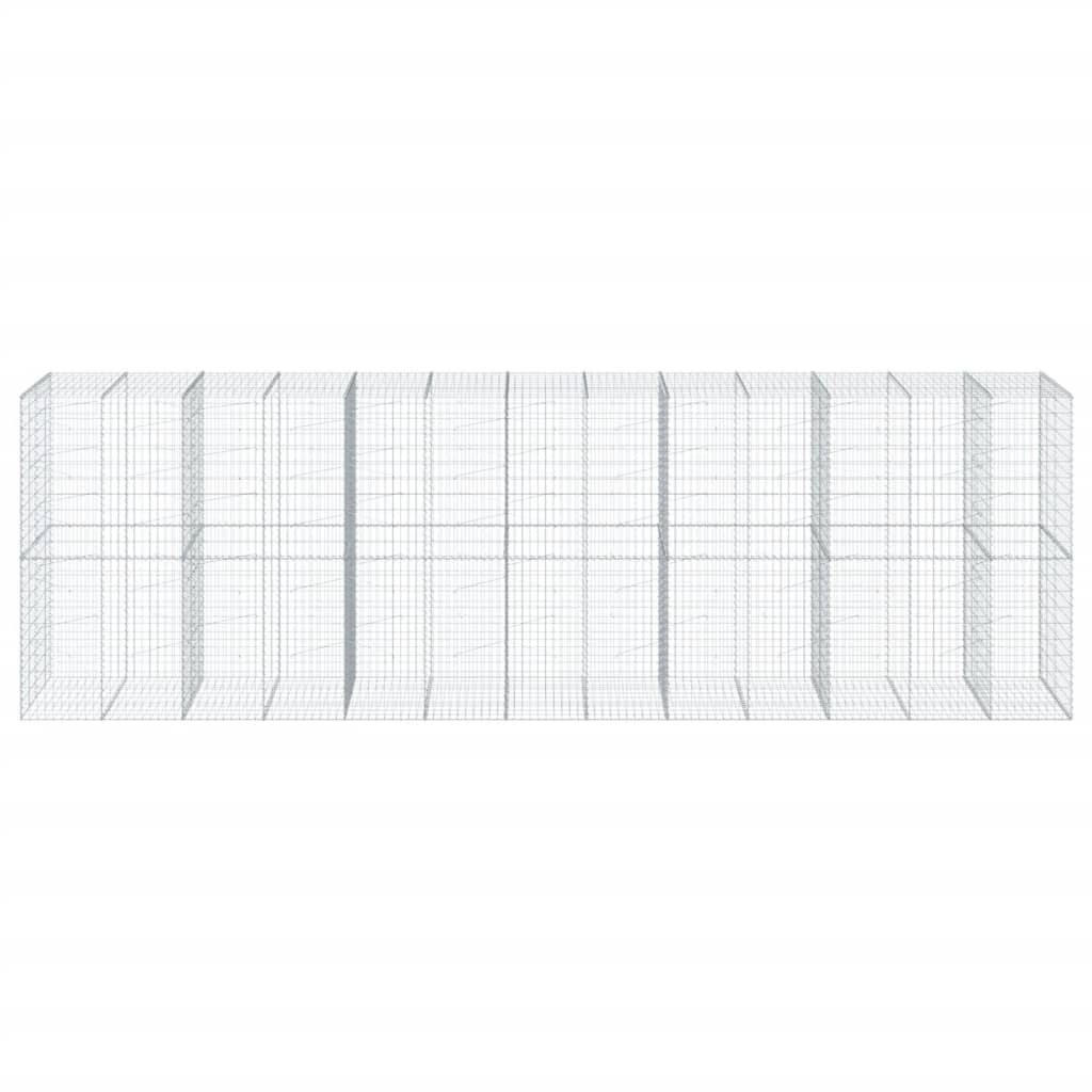 Panier gabion avec couvercle 650x100x200 cm fer galvanisé