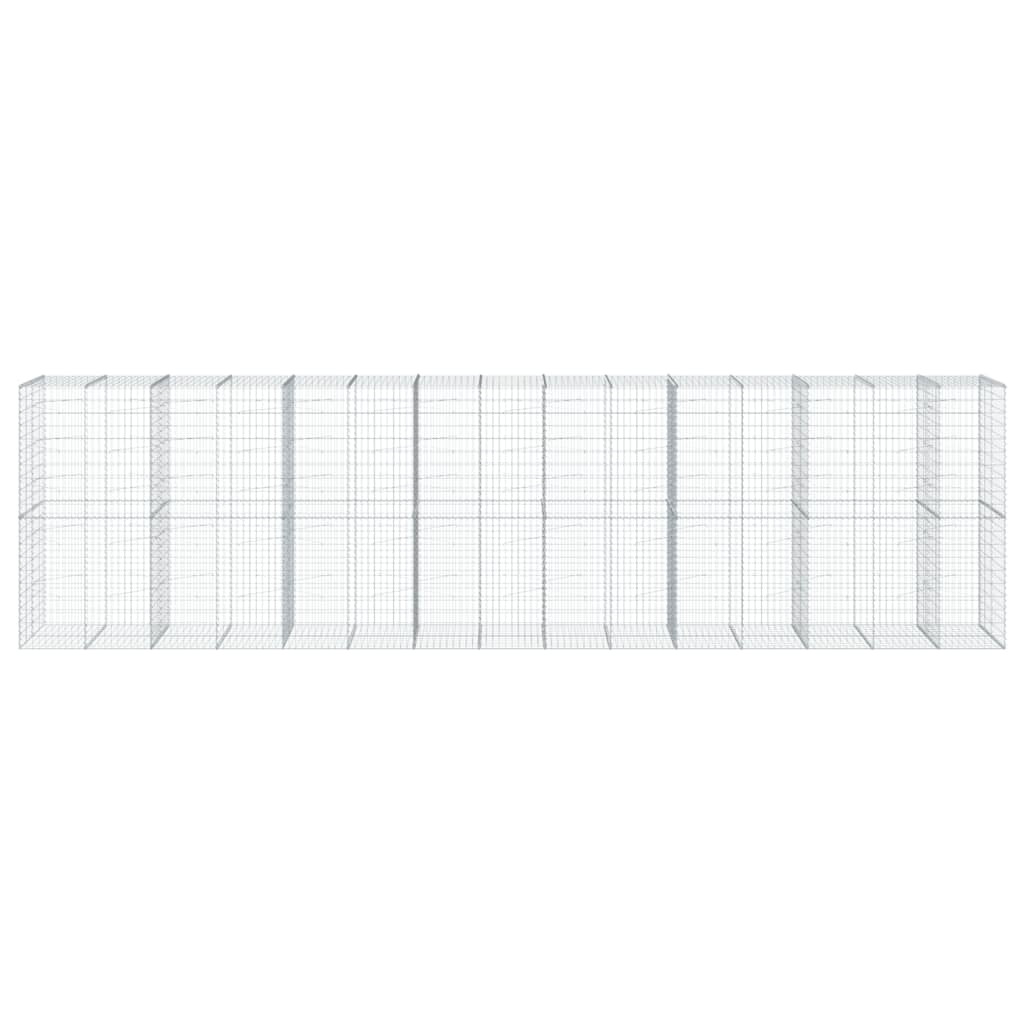 Panier gabion avec couvercle 750x100x200 cm fer galvanisé