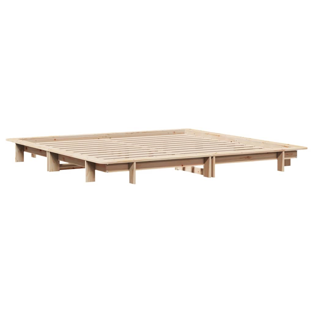 Bed frame without mattress 160x200 cm solid pine wood