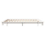 Bed frame without mattress white 160x200 cm solid pine wood