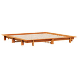 Bed frame without mattress brown wax 160x200cm solid pine wood