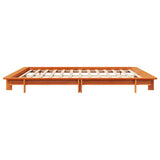 Bed frame without mattress brown wax 160x200cm solid pine wood