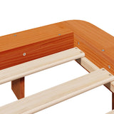 Bed frame without mattress brown wax 160x200cm solid pine wood