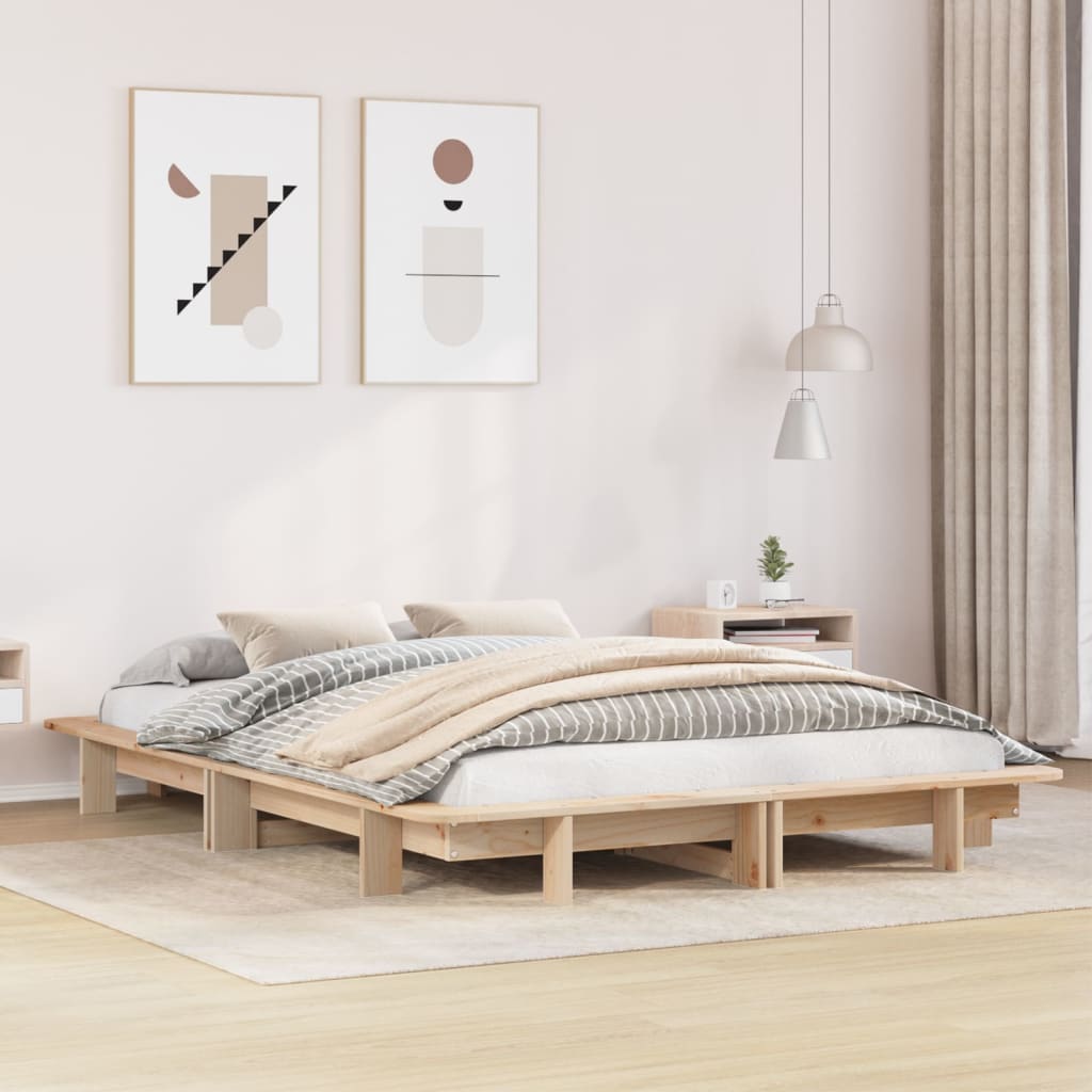 Cadre de lit sans matelas 150x200 cm bois de pin massif