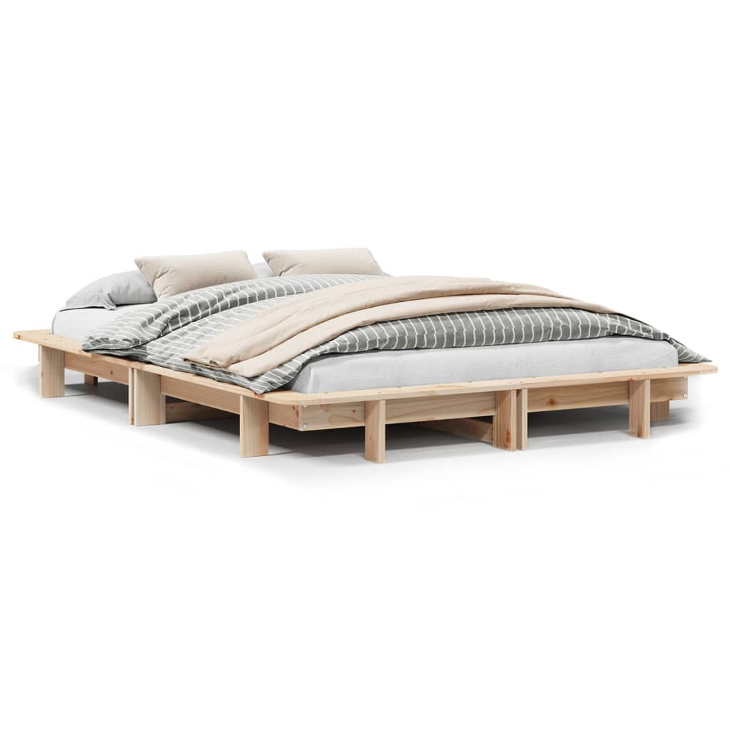 Cadre de lit sans matelas 150x200 cm bois de pin massif