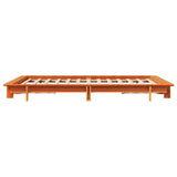 Bed frame without mattress brown wax 150x200cm solid pine wood