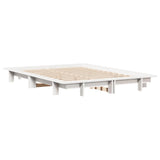 Bed frame without mattress white 140x200 cm solid pine wood