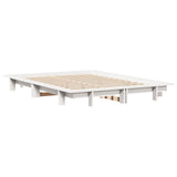 Bed frame without mattress white 140x200 cm solid pine wood