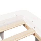 Bed frame without mattress white 140x200 cm solid pine wood