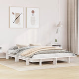 Bed frame without mattress white 140x200 cm solid pine wood