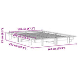 Bettgestell ohne Matratze 120x200 cm aus massivem Kiefernholz