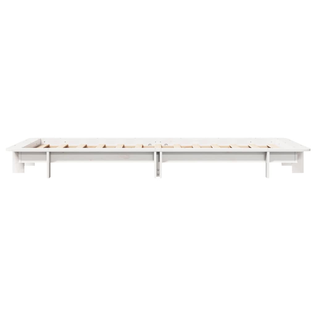 Cadre de lit sans matelas blanc 100x200 cm bois de pin massif