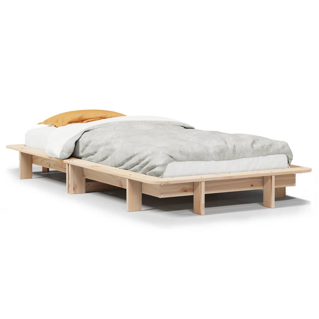 Bed frame without mattress 90x200 cm solid pine wood