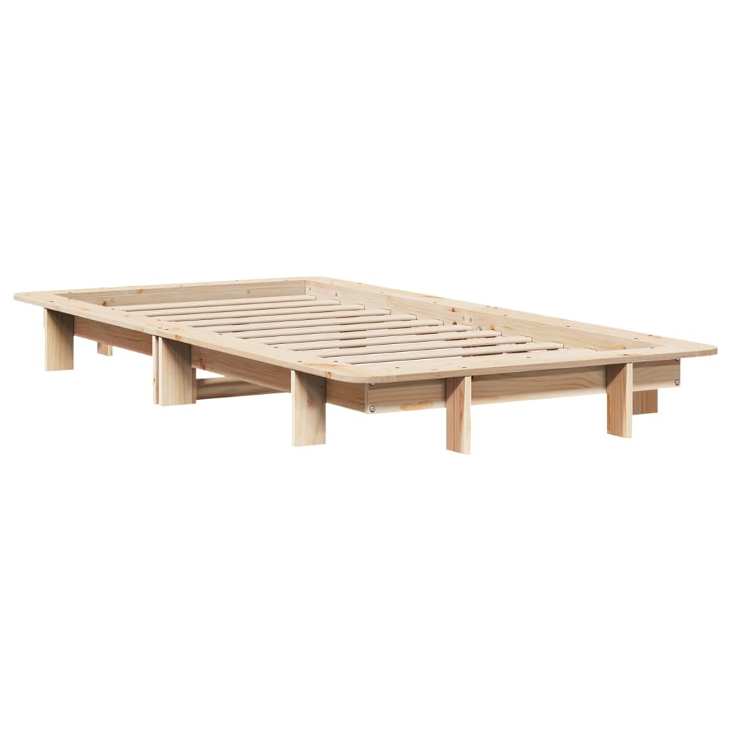 Bed frame without mattress 90x200 cm solid pine wood