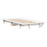 Bed frame without mattress white 90x200 cm solid pine wood