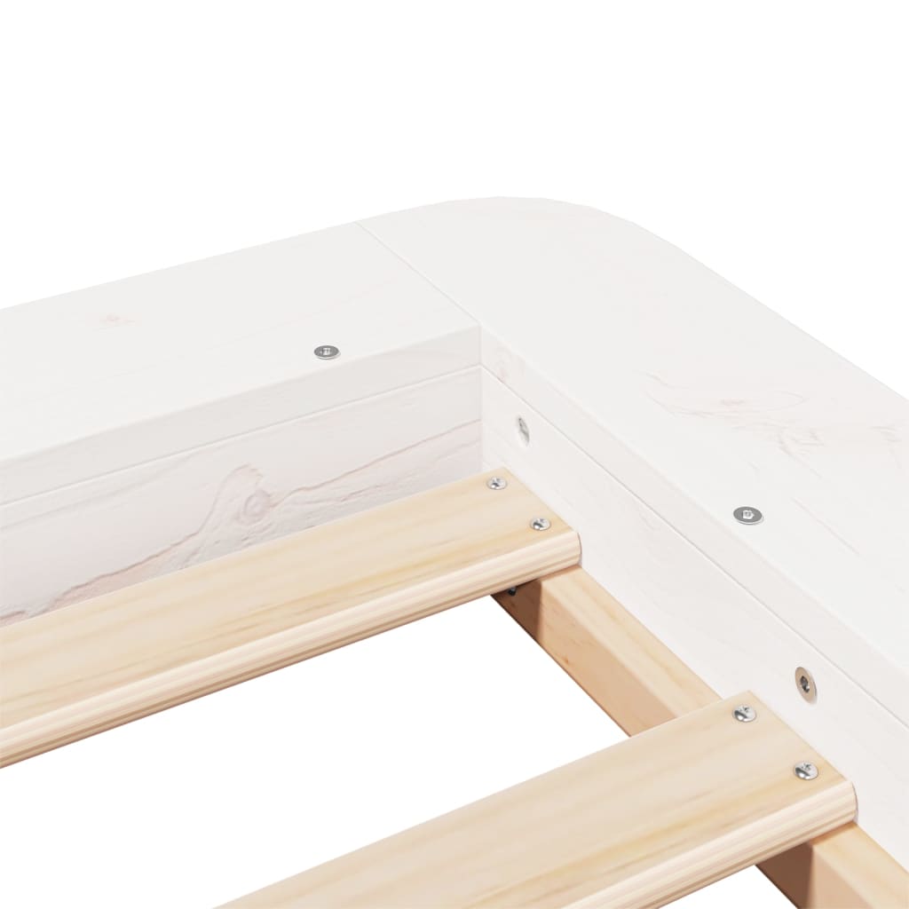 Bed frame without mattress white 90x200 cm solid pine wood