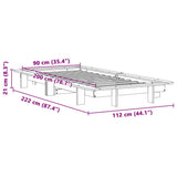 Bed frame without mattress white 90x200 cm solid pine wood