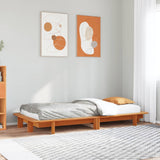 Bed frame without mattress brown wax 90x200 cm solid pine wood