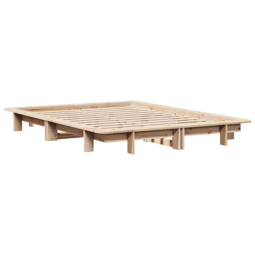 Cadre de lit sans matelas 140x190 cm bois de pin massif