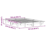 Bed frame without mattress white 135x190 cm solid pine wood