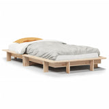 Bed frame without mattress 75x190 cm solid pine wood