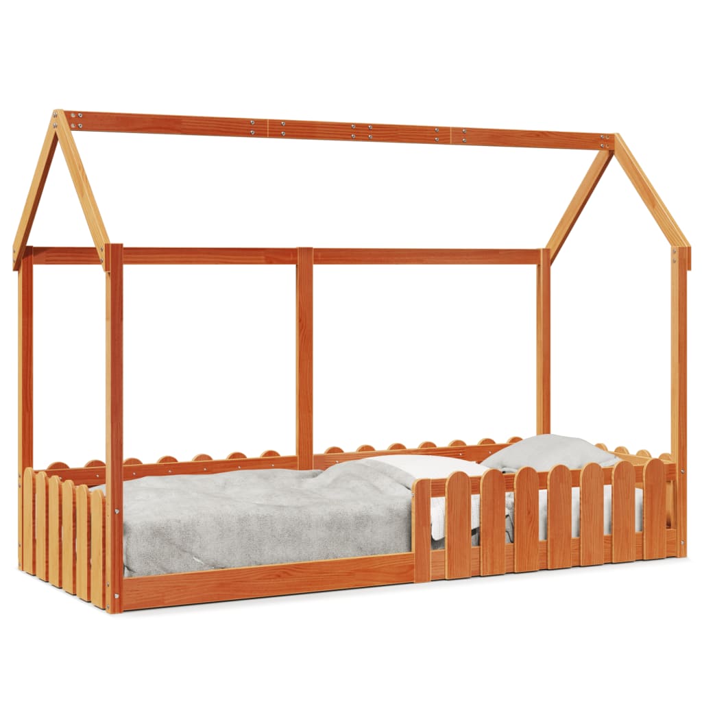 Cadre de lit d'enfants forme de maison sans matelas 80x200 cm