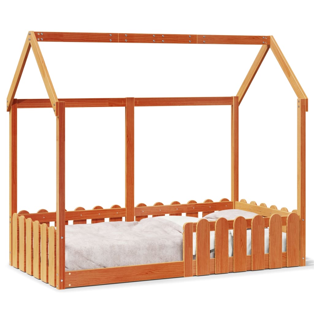 Cadre de lit d'enfants forme de maison sans matelas 80x160 cm