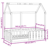 Cadre de lit d'enfants forme de maison sans matelas pin massif