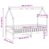 Cadre de lit d'enfants forme de maison sans matelas pin