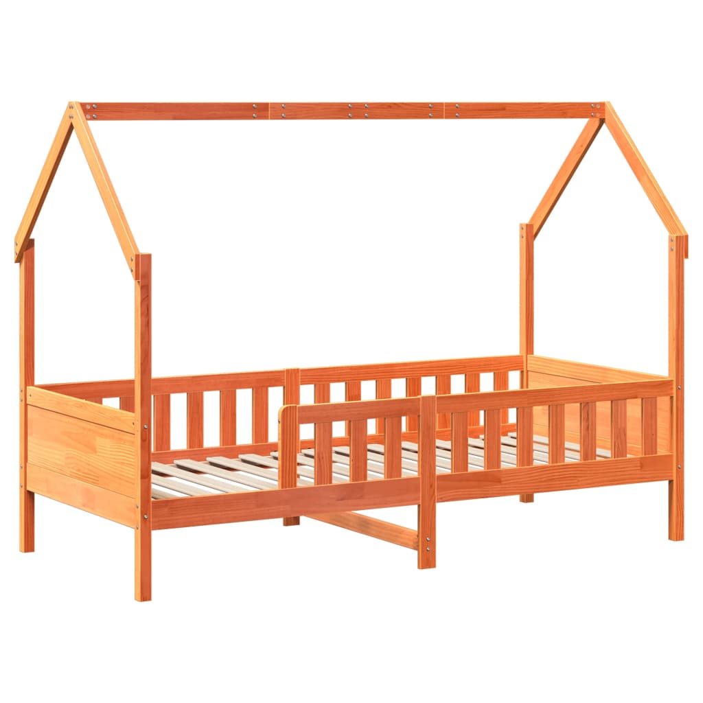 Cadre de lit d'enfants forme de maison sans matelas pin