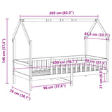 Cadre de lit d'enfants forme de maison sans matelas pin