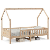 Children's bed frame house shape without mattress pine