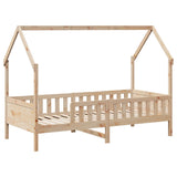 Children's bed frame house shape without mattress pine