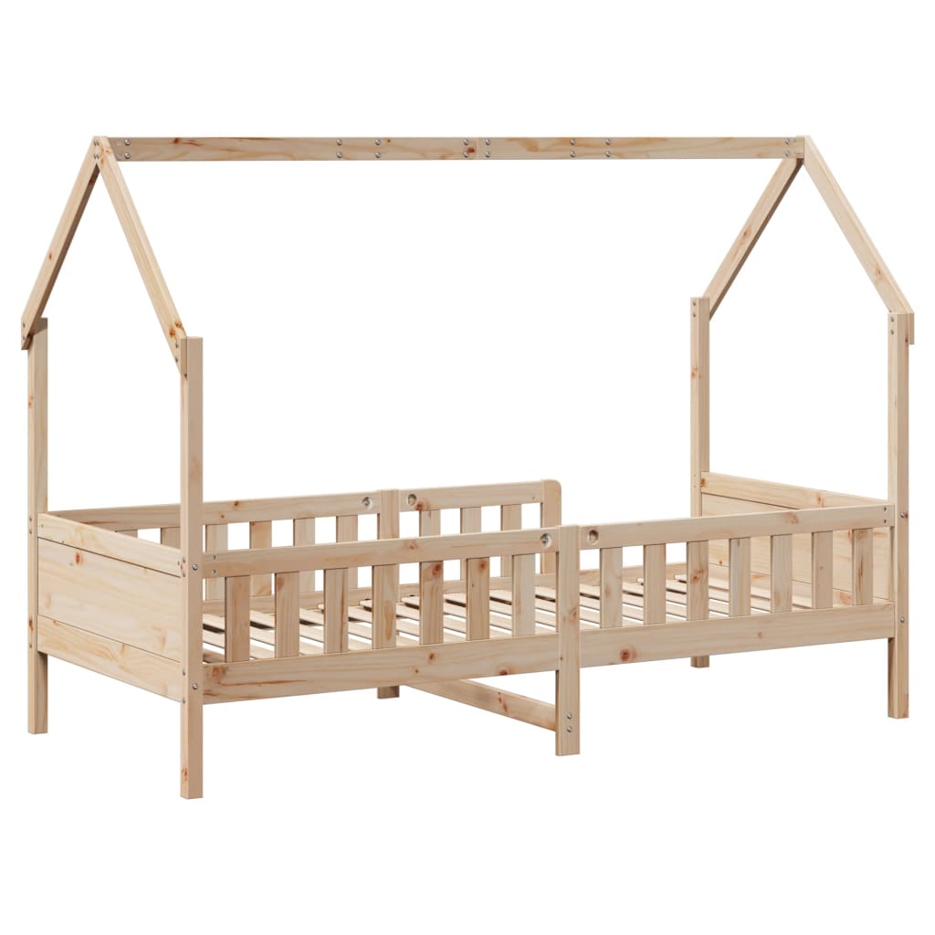 Children's bed frame house shape without mattress pine