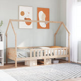 Children's bed frame house shape without mattress pine