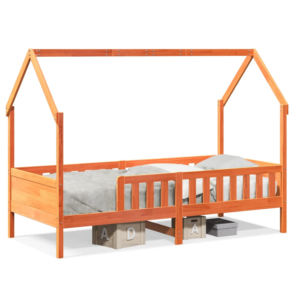 Cadre de lit d'enfants forme de maison sans matelas pin